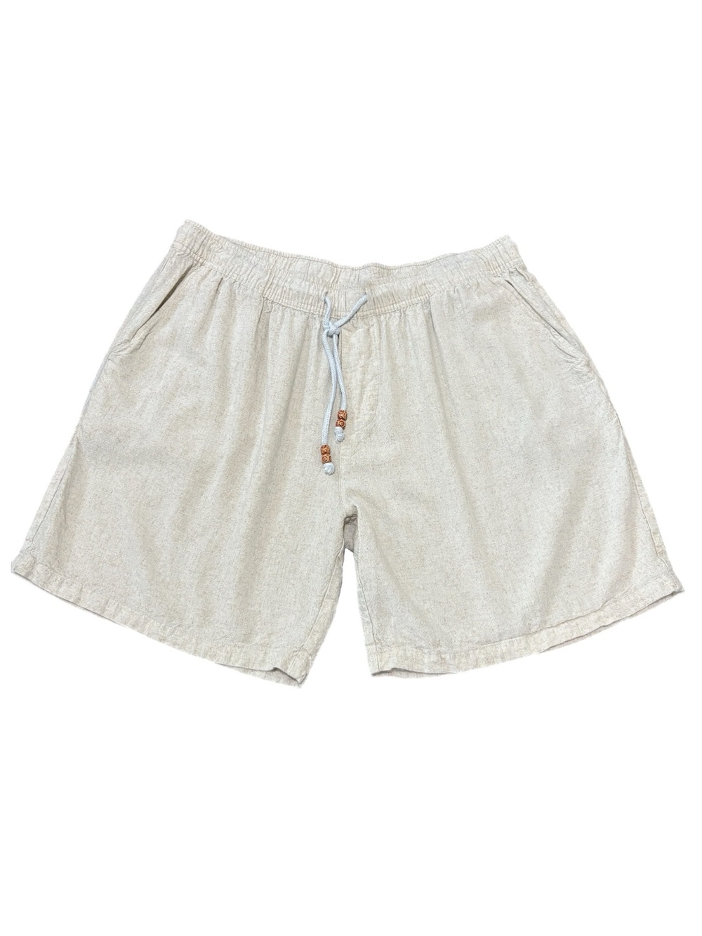 30% Linen 70% Viscose Men’s Linen Blend Relaxed Shorts Beige XXL.